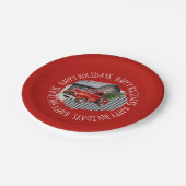 Oude schuur met rode truck 7" rond papier Bord (Gekanteld)