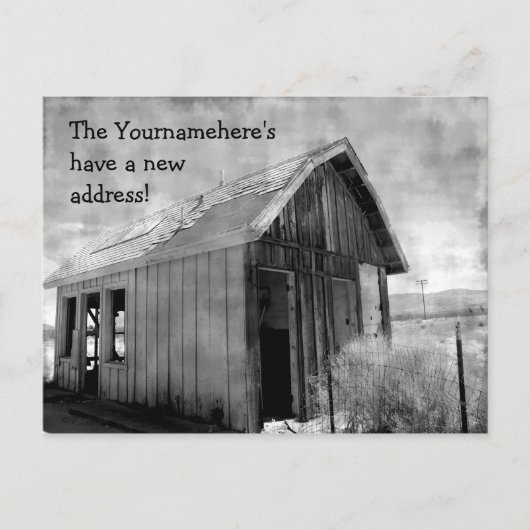 Oude schuur nieuw adres aankondigingskaart (Voorkant)