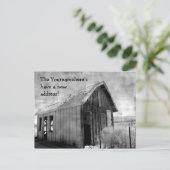 Oude schuur nieuw adres aankondigingskaart (Staand voorkant)