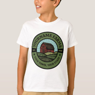 Oude Schuur VOEG NAAM TOE Landbouwgewassen Boer  T-shirt