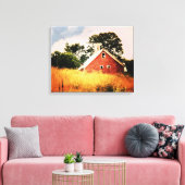 Oude schuur zonsondergang canvas afdruk (Insitu (Woonkamer))