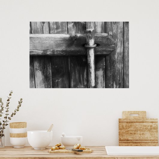 Oude schuurdeur poster (Keuken)