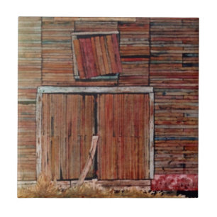 Oude schuurdeuren uitgebreide close-up tegel. tegeltje