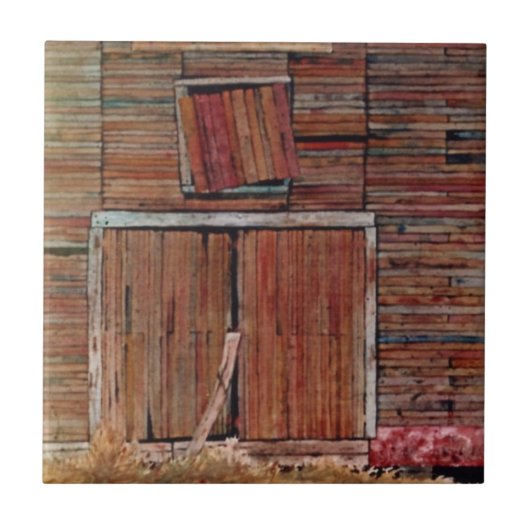 Oude schuurdeuren uitgebreide close-up tegel. tegeltje (Voorkant)