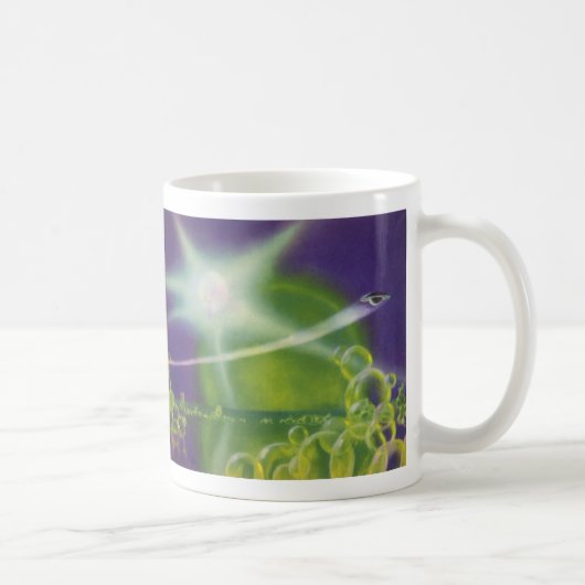 Oude Science Fiction Sci Fi Groene Bubbel Planeet Koffiemok (Rechts)