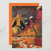 Oude Science Fiction Stad Housewarming Feestje Kaart (Voorkant / Achterkant)