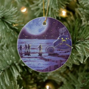 Oude Sciencefiction Aard Rover Buitenaardse Wezens Keramisch Ornament