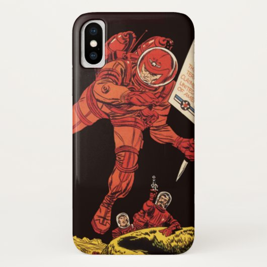 Oude Sciencefiction, astronaut maanlanding Case-Mate iPhone Case (Achterkant)