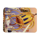 Oude sciencefiction buitenaardse invasie octopus magneet (Horizontaal)