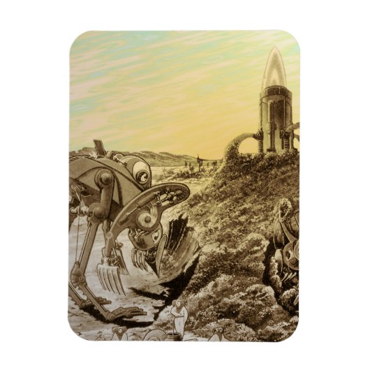 Oude Sciencefiction Buitenaardse Planeet Construct Magneet (Verticaal)