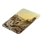 Oude Sciencefiction Buitenaardse Planeet Construct Magneet (Linkerzijde)