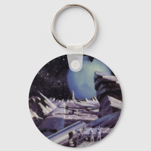 Oude sciencefiction, buitenaardse wezens op de maa sleutelhanger