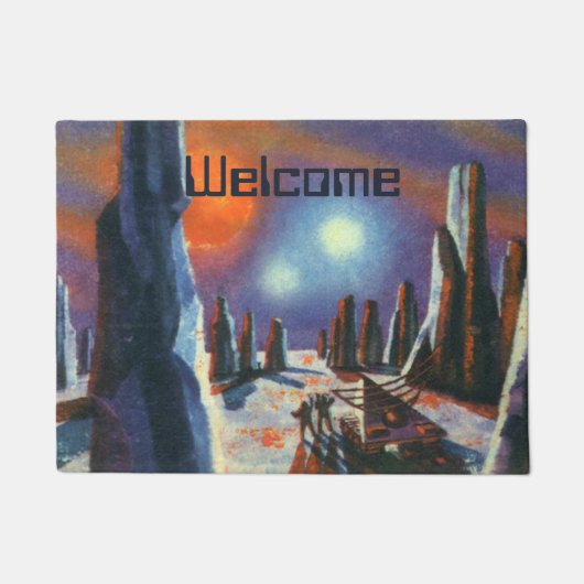 Oude sciencefiction buitenplaneet met buitenaardse deurmat (Voorkant)