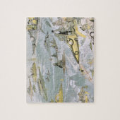 Oude sciencefiction futuristische auto's, taxicabs legpuzzel (Verticaal)