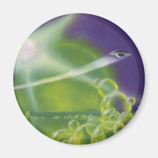 Oude sciencefiction groene bubbel planeet magneet (Voorkant)
