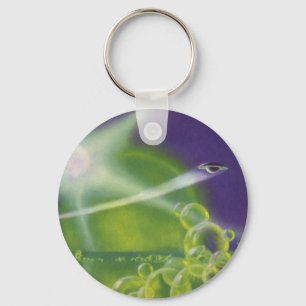 Oude sciencefiction groene bubbel planeet sleutelhanger