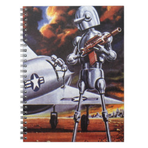 Oude Sciencefiction Militair Robot Soldaten Notitieboek