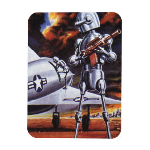Oude sciencefiction militaire robotsoldaten magneet