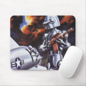 Oude sciencefiction militaire robotsoldaten muismat (Met muis)