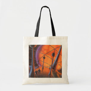 Oude sciencefiction, oranje zon en buitenaardse we tote bag