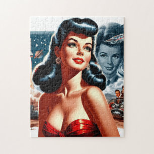 Oude Sciencefiction Pin-up Legpuzzel