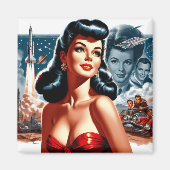 Oude Sciencefiction Pin-up Magneet (Voorkant)