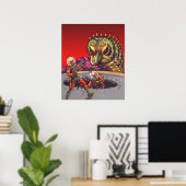 Oude sciencefiction reusachtige duizendpoot insect poster (Thuiskantoor)