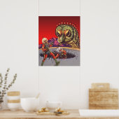 Oude sciencefiction reusachtige duizendpoot insect poster (Keuken)