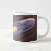 Oude sciencefiction-ruimteschip-raketten grote koffiekop (Rechts)
