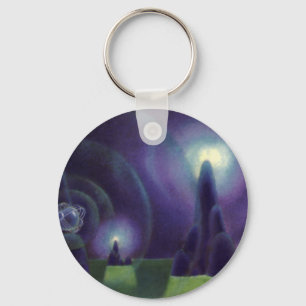 Oude sciencefiction, Sci-Fi buitenruimte planeet Sleutelhanger