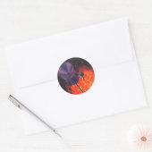 Oude Sciencefiction, Sci-Fi Raket, Rode Planeet Ronde Sticker (Envelop)