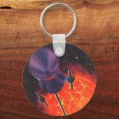 Oude sciencefiction, Sci Fi-raket, Rode Planeet Sleutelhanger (Voorkant)