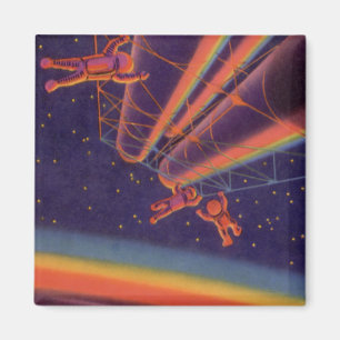 Oude sciencefiction, Sci Fi Regenboog Astronauten Magneet