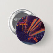 Oude sciencefiction, Sci Fi Regenboog Astronauten Ronde Button 5,7 Cm (Voorkant /achterkant)