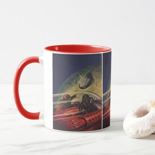 Oude Sciencefiction, Sci-Fi Stad op de Maan Mok (Met donut)