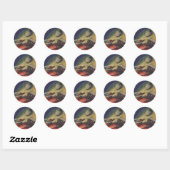 Oude sciencefiction, Sci Fi-stad op de maan Ronde Sticker (Vel)