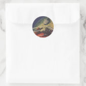 Oude sciencefiction, Sci Fi-stad op de maan Ronde Sticker (Tas)
