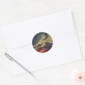Oude sciencefiction, Sci Fi-stad op de maan Ronde Sticker (Envelop)
