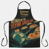 Oude sciencefiction-spaghettifunny pastarumte UFO Schort (Voorkant)