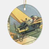 Oude sciencefiction-stoom-punk-cabriolet keramisch ornament (Links)
