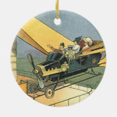 Oude sciencefiction-stoom-punk-cabriolet keramisch ornament (Achterkant)