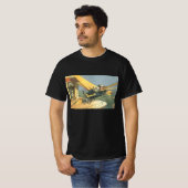 Oude sciencefiction-stoom-punk-cabriolet t-shirt (Voorkant volledig)