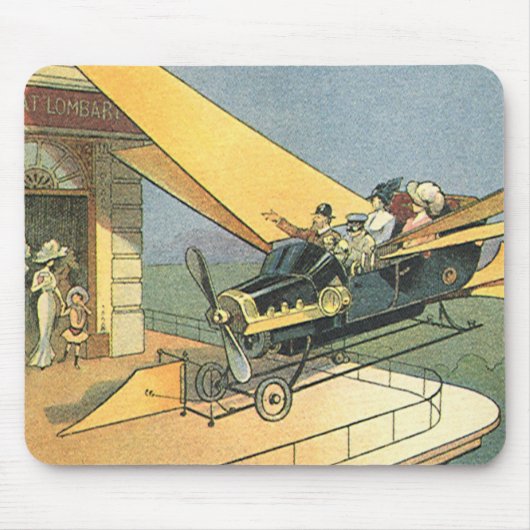 Oude sciencefiction-stoom-punk-omgebouwde auto muismat (Voorkant)