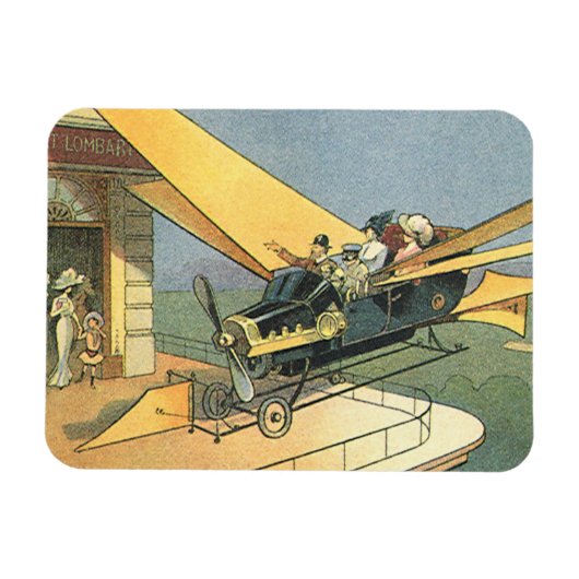 Oude sciencefiction stoomtijdperk cabriolet magneet (Horizontaal)