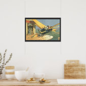 Oude sciencefiction stoomtijdperk cabriolet poster (Keuken)