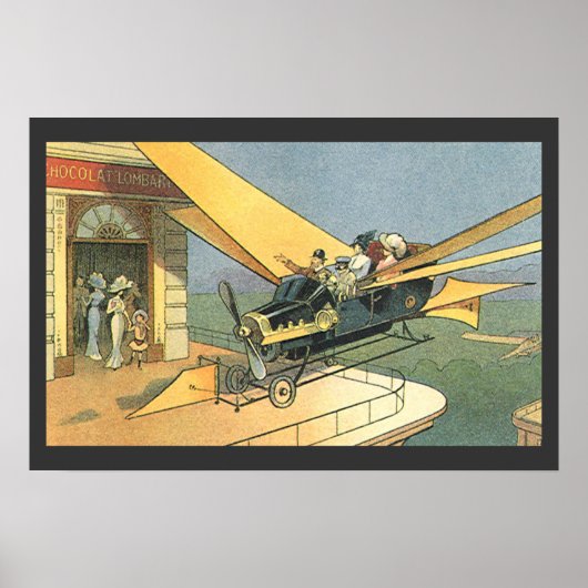 Oude sciencefiction stoomtijdperk cabriolet poster (Voorkant)