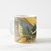 Oude sciencefiction stoomtijdperk convertible auto koffiemok (Voorkant links)