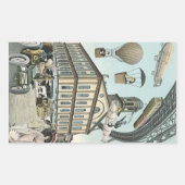 Oude sciencefiction, Victoriaanse stoompunkstad Rechthoekige Sticker (Voorkant)