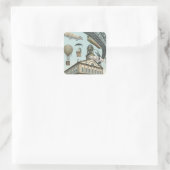 Oude sciencefiction, Victoriaanse stoompunkstad Vierkante Sticker (Tas)