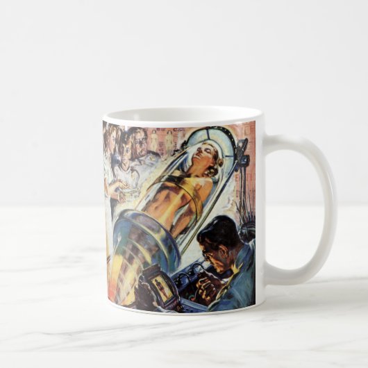 Oude Sciencefiction, Vrouw Lab Experiment Koffiemok (Rechts)